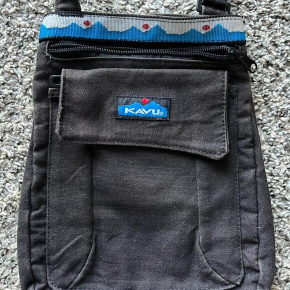 Kavu Black Crossbody Bag One Size Gorpcore Minimalist Lightweight Travel Hiking - Picture 2 of 7